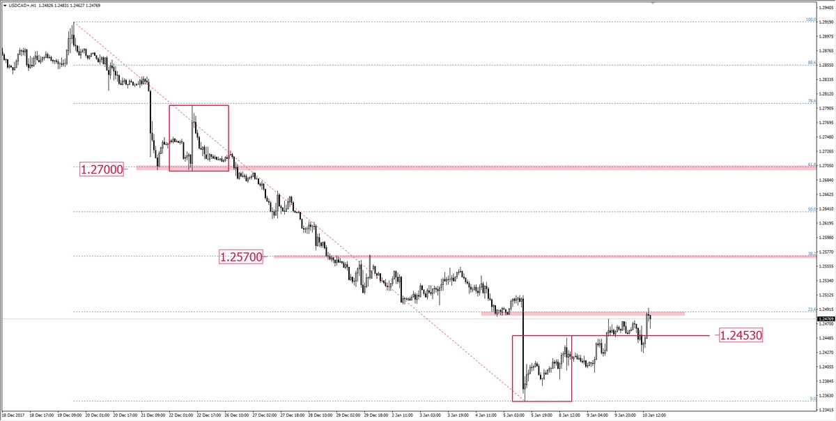 FXMAG forex usd/cad - dwie geometrie usd/cad mierzenia fibonacciego korekta 1:1 1