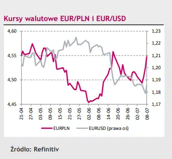 kurs polskiego zlotego pln ponownie slabnie w relacji do euro eur komentarz dzienny fx grafika numer 1