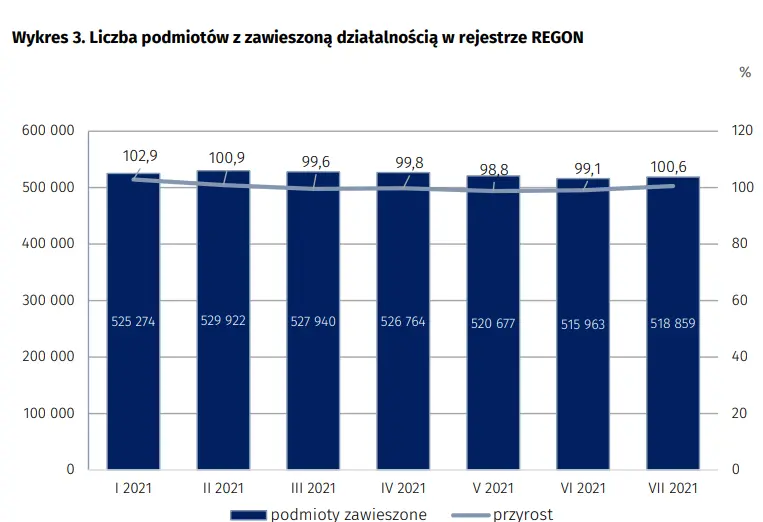 maleje liczba zarejestrowanych podmiotow gospodarczych polacy otwieraja coraz mniej dzialalnosci najnowsze dane gus grafika numer 3