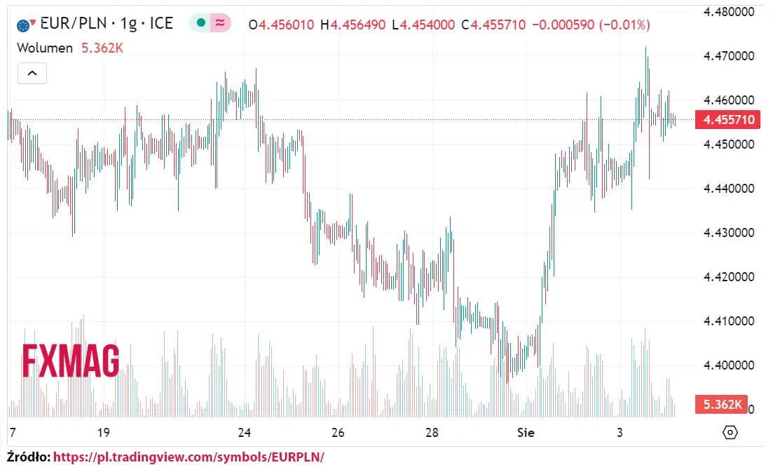 ile kosztuje euro kurs euro do zlotego eurpln w piatek 040823 grafika numer 1