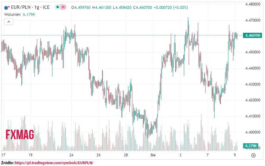 ile kosztuje euro kurs euro do zlotego eurpln w srode 090823 grafika numer 1