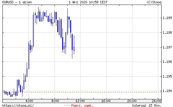 Wykres 2: Kurs EUR/USD (1 dzień)