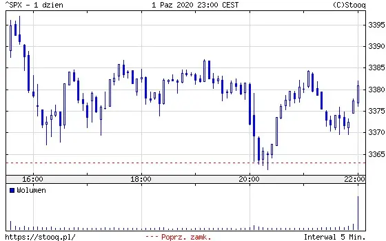 Wykres 1: Indeks S&P 500 (1 dzień)