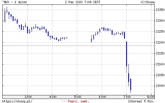 Wykres 4: Indeks Nikkei (1 dzień)