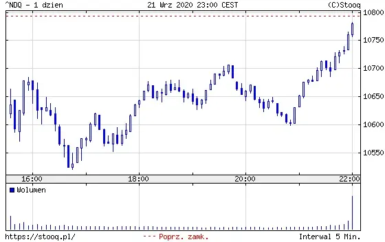 Wykres 1: Nasdaq Composite (1 dzień)