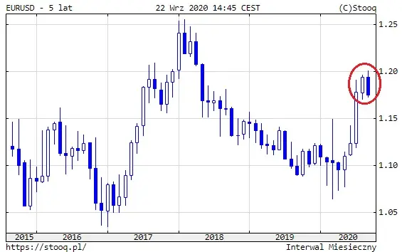 Wykres 2: Kurs EUR/USD (5 lat)