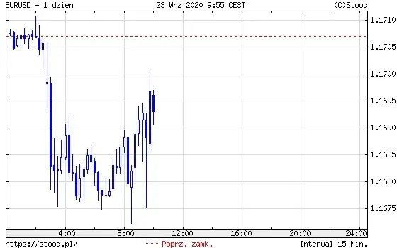 Wykres 3: Kurs euro (EUR/USD) (1 dzień)