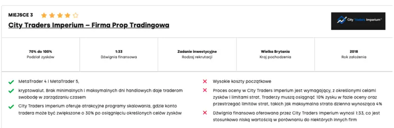 ranking firm prop tradingowych sierpien 2024 ktora firme wybrac aby rozpoczac profesjonalna przygode inwestycyjna grafika numer 3