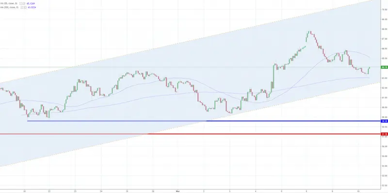 Cena ropy odbija. Kurs WTI oscyluje wokół 67,5 dolara za baryłkę, natomiast typ BRENT to poziomy 64 USD - 1