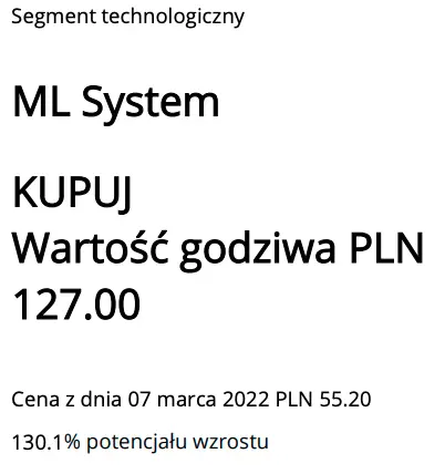 ML System: Omówienie wstępnych wyników finansowych na 4 kwartał  - Giełdowy Program Wsparcia Pokrycia Analitycznego 3.0 - 2