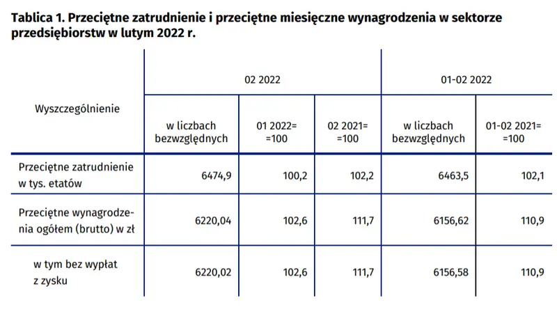 Przeciętne zatrudnienie i wynagrodzenie w sektorze przedsiębiorstw w lutym 2022 r - 3