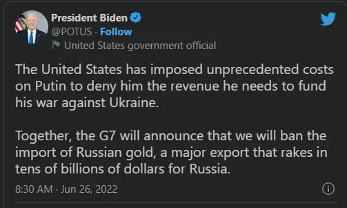 Import rosyjskiego złota do krajów G7 wstrzymany – kolejny strzał w stopę? - 2