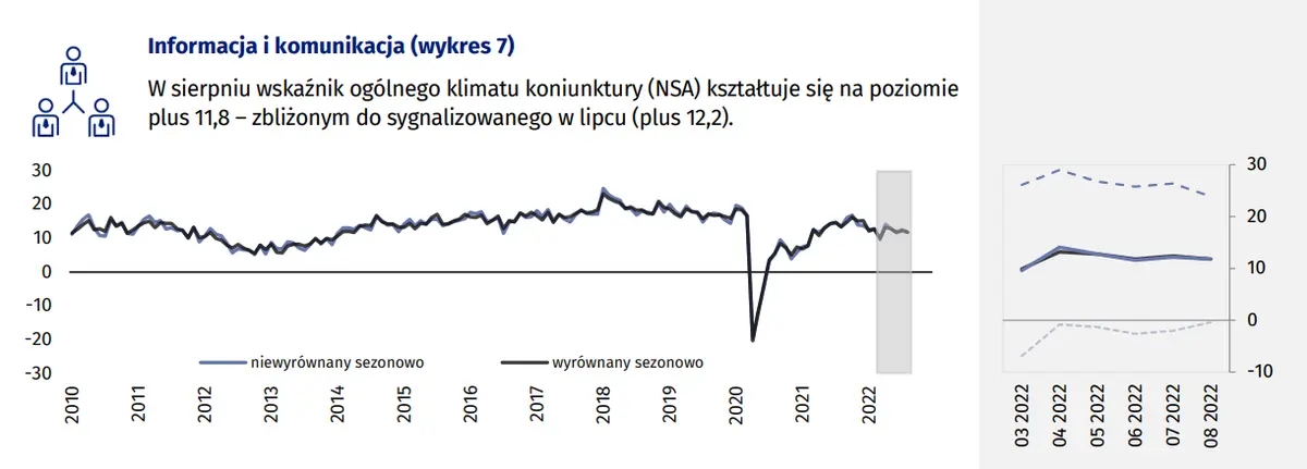 Koniunktura w przetwórstwie przemysłowym, bu- 22.08.2022 r. downictwie, handlu i usługach – sierpień 2022 r - 10