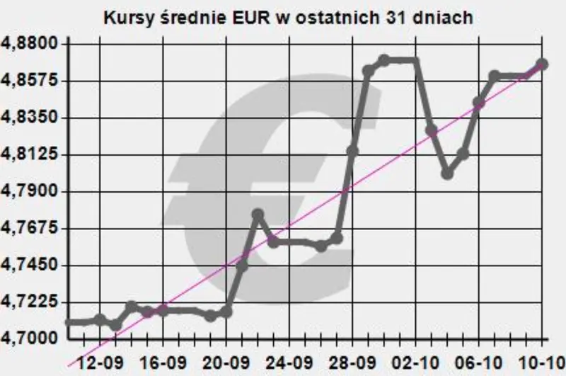 kurs euro: notowania EURPLN NBP