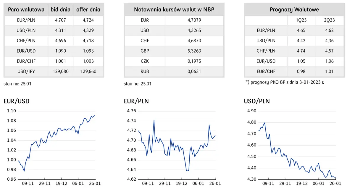 Kursy walut. Kurs złotego (PLN) do dolara pozostaje skorelowany z notowaniami indeksu WIG20 - 2