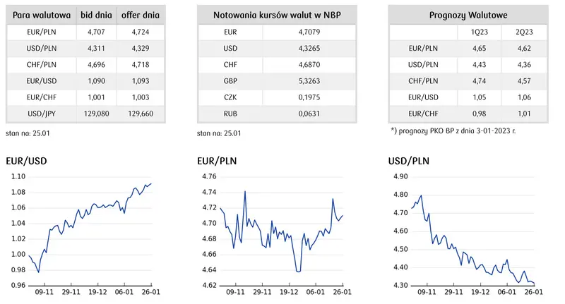 Kursy walut. Kurs złotego (PLN) do dolara pozostaje skorelowany z notowaniami indeksu WIG20 - 2