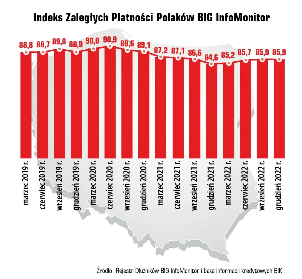Raport InfoDług: W roku drożyzny Polacy zwiększyli zaległości o 6,4 mld zł do 79 mld zł - 1