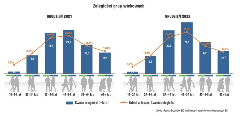 Raport InfoDług: W roku drożyzny Polacy zwiększyli zaległości o 6,4 mld zł do 79 mld zł - 4