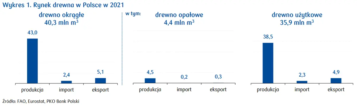 Rynek drewna: większość polskiego drewna NIE trafia za granicę! Eksport stanowi 12% krajowego pozyskania - 1