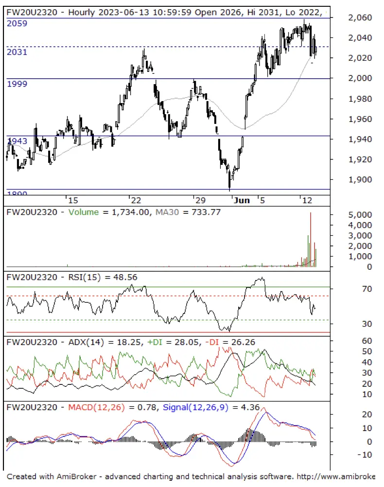 Raport Futures Intraday 13 czerwca 2023. Komentarz FW20U2320  - 2