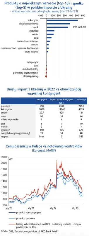 Udział Ukrainy w polskim imporcie rol-spoż ostro wzrósł. Największą uwagę przykuł import zbóż i rzepaku - 1