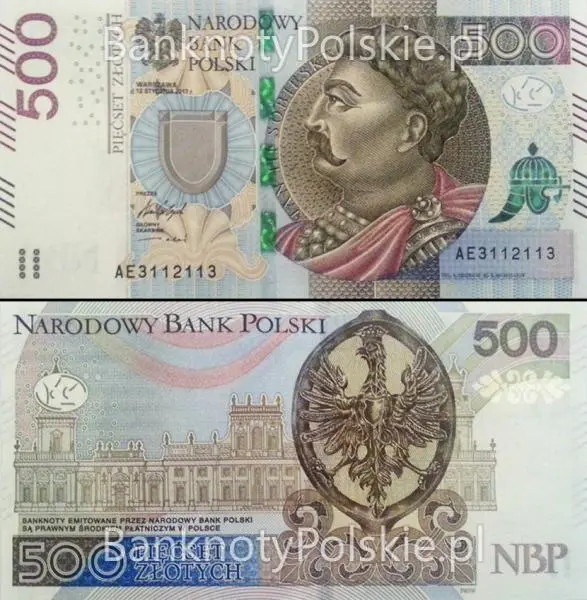Banknot PLN o nominale 500zł