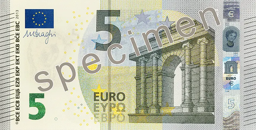 Banknot o nominale 5 euro