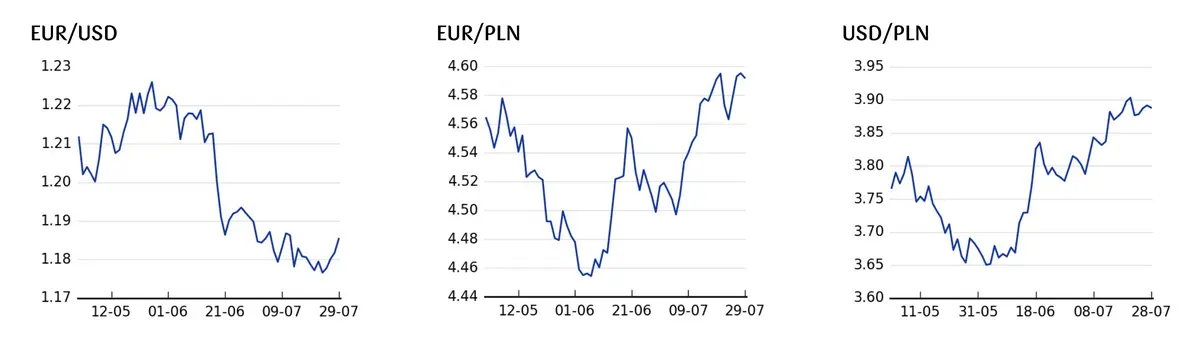 FX: złoty umocnił się wobec dolara - spadek kursu USD/PLN wynikał przede wszystkim ze wzrostu kursu eurodolara (EUR/USD) - 3