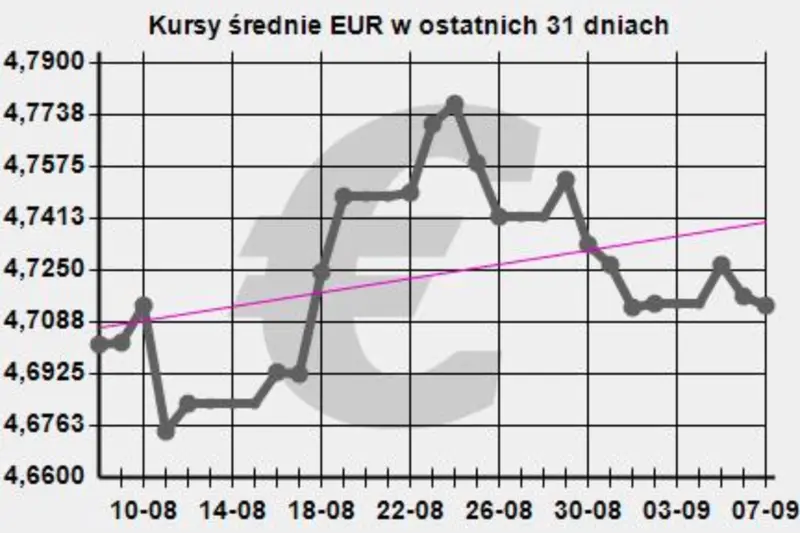 kurs euro do złotego - EURPLN 