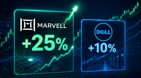 GIEŁDA - notowania: Akcje KGHM wzrosły o 7,3%, Marvell Technology +25%, Dell +10%