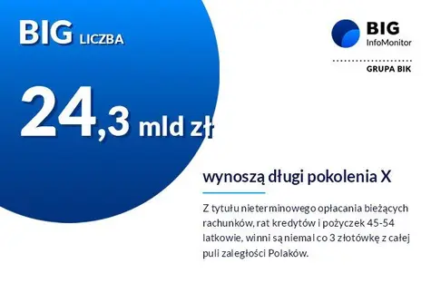 BIG Liczba: 24,3 mld zł wynoszą zaległości pokolenia X | FXMAG INWESTOR