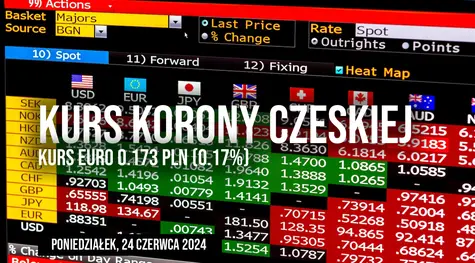 Cena korony czeskiej do złotego CZK/PLN w poniedziałek, 24 czerwca. Ile zapłacimy dziś za koroną czeską?