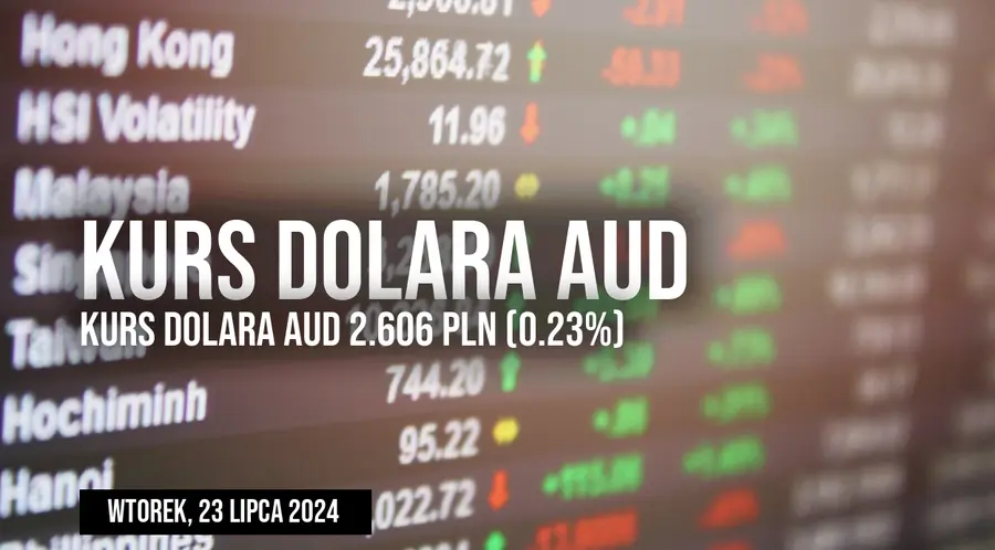 Kurs dolara australijskiego do złotego (AUD/PLN) we wtorek, 23 lipca