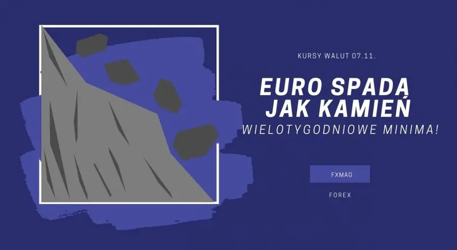 Kursy walut 07.11.: euro spada jak kamień, wielotygodniowe minima! Zobacz, ile kosztuje rubel (RUB), dolar (USD), frank (CHF), korona (SEK), euro (EUR), funt (GBP), jen (JPY), forint (HUF) | FXMAG INWESTOR