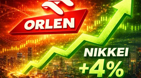 Nikkei zyskuje ponad 4%, akcje ORLEN podrożały o 3,50%