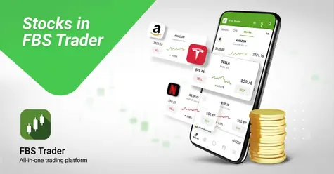 FBS dodał akcje do aplikacji FBS Trader! Od teraz możesz handlować akcjami Apple, Amazon, Tesla, Netflix w aplikacji brokera forex
