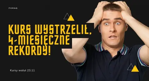 Kursy walut 23.11.: potężne zmiany! Kurs euro wystrzelił. Sprawdź, ile za jednego forinta (HUF), jena (JPY), koronę (NOK), funta (GBP), euro (EUR), franka (CHF), dolara (USD), rubla (RUB) | FXMAG INWESTOR
