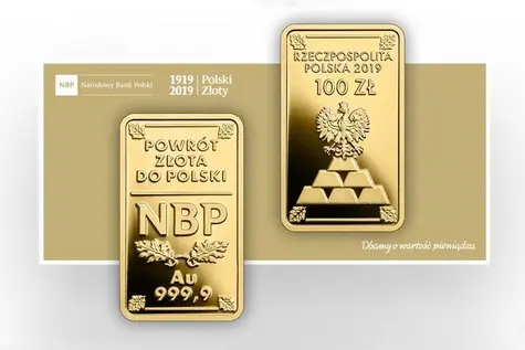 Złote monety. Powrót złota do Polski - NBP wydaje monetę kolekcjonerską w kształcie sztabki złota | FXMAG