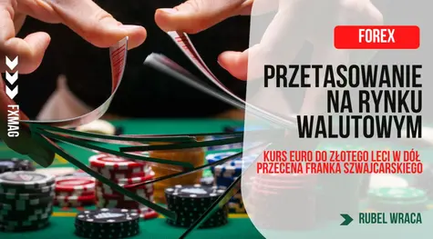 Przetasowanie na rynku walutowym: kurs euro do złotego (EURPLN) leci w dół; duża przecena franka szwajcarskiego (CHF); wybicie na eurodolarze (EURUSD); rubel (RUB) wraca!